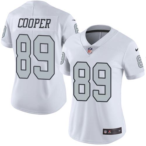 Nike Raiders #89 Amari Cooper White Women's Stitched NFL Limited Rush Jersey